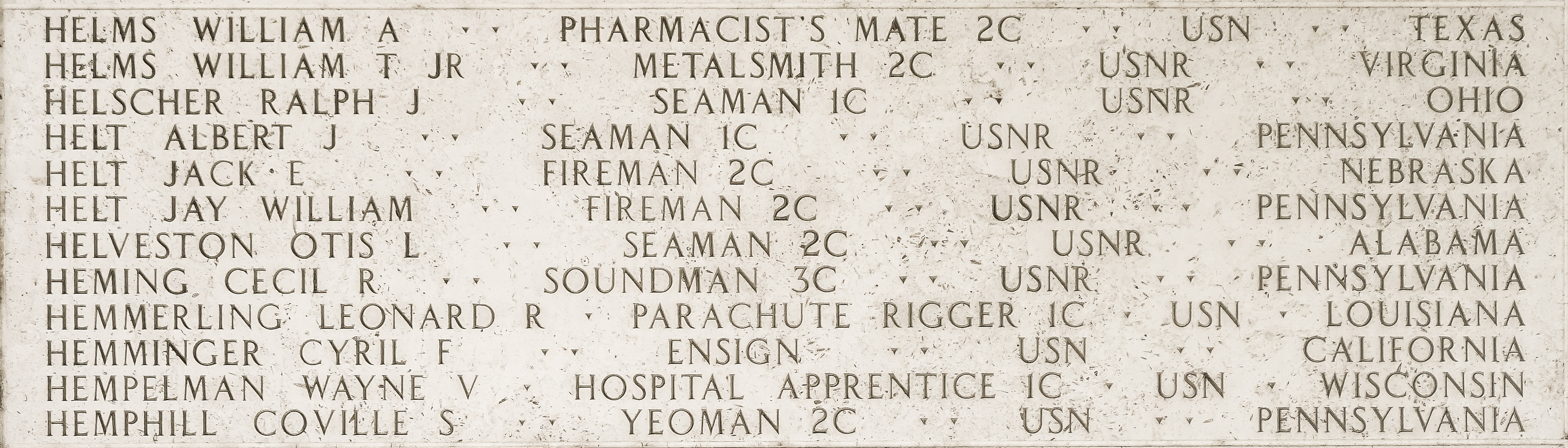 Coville S. Hemphill, Yeoman Second Class